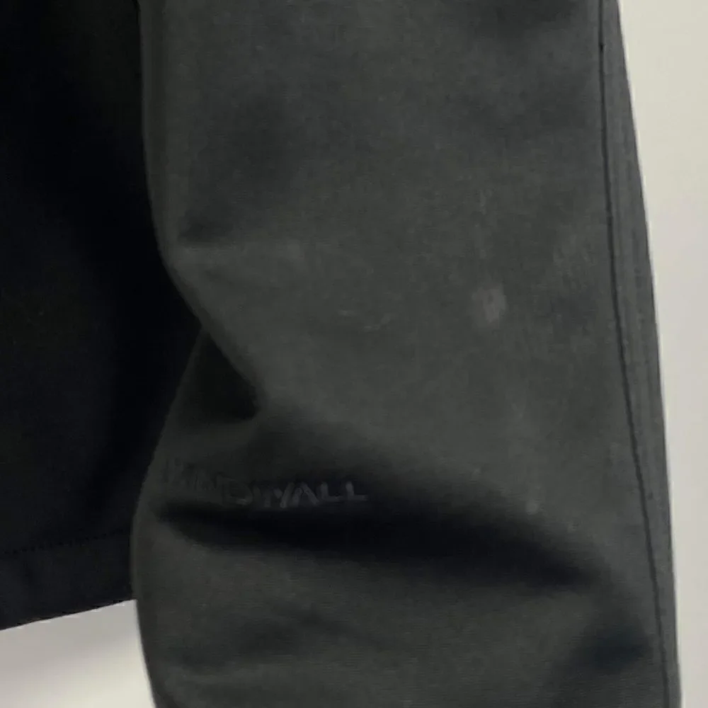 The North Face men's large windwall Soft-shell  Jacket Black Full Zip logo EUC